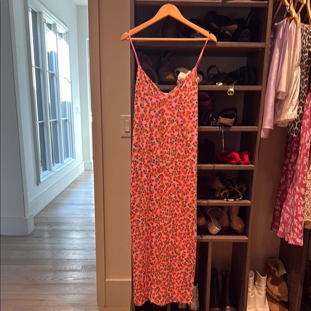 AFRM Orange Spaghetti Strap Slip Maxi Dress